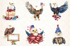 Cute Baby Bald Eagle 4th of July Clipart Bundle 1 - CraftNest - Digital Crafting and Art