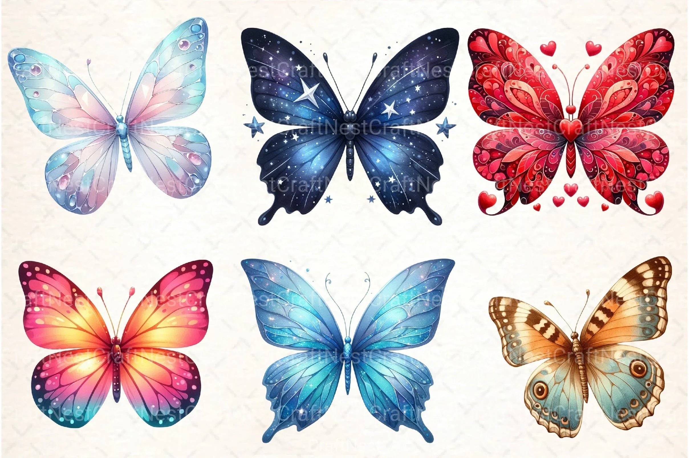 Butterfly Clipart Bundle 2 - CraftNest - Digital Crafting and Art