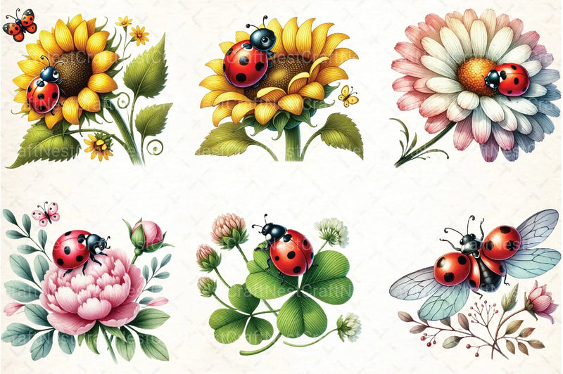 Spring Ladybug Clipart Bundle 1 - CraftNest - Digital Crafting and Art
