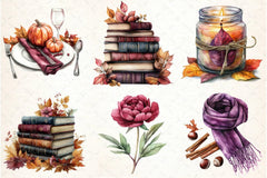 Burgundy Autumn Clipart Bundle - CraftNest - Digital Crafting and Art
