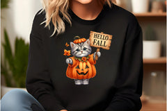 Hello Fall Cat Clipart Bundle - CraftNest - Digital Crafting and Art