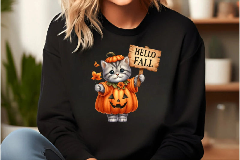 Hello Fall Cat Clipart Bundle - CraftNest - Digital Crafting and Art