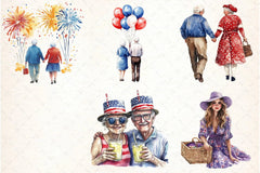 Old Couple 4th of July Clipart Bundle - CraftNest - Digital Crafting and Art