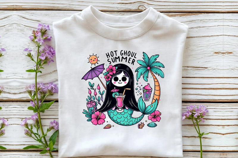 Cute Ghoul Mermaid Beach Clipart Bundle - CraftNest - Digital Crafting and Art