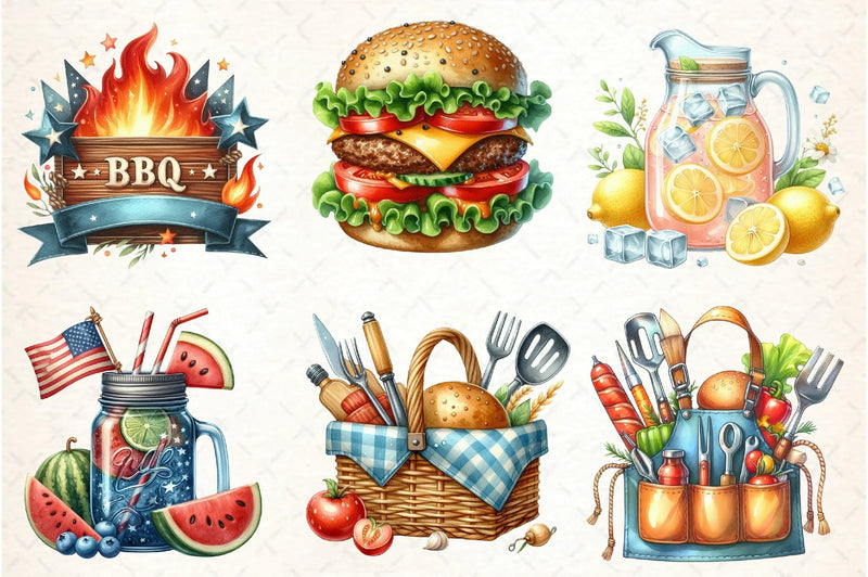 Summer Barbecue Day Clipart Bundle - CraftNest - Digital Crafting and Art