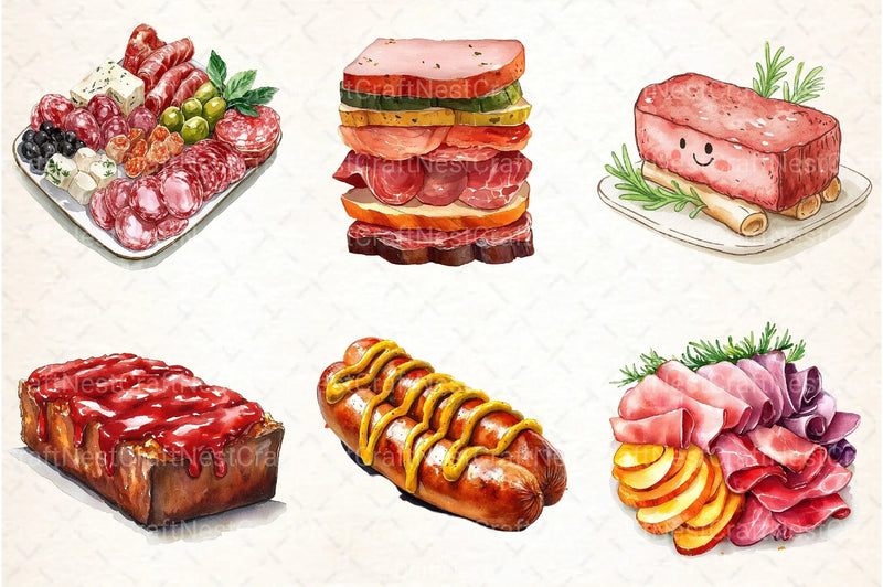 Meat Clipart Bundle - CraftNest - Digital Crafting and Art