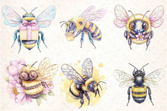 Bee Clipart Bundle Collection - CraftNest - Digital Crafting and Art