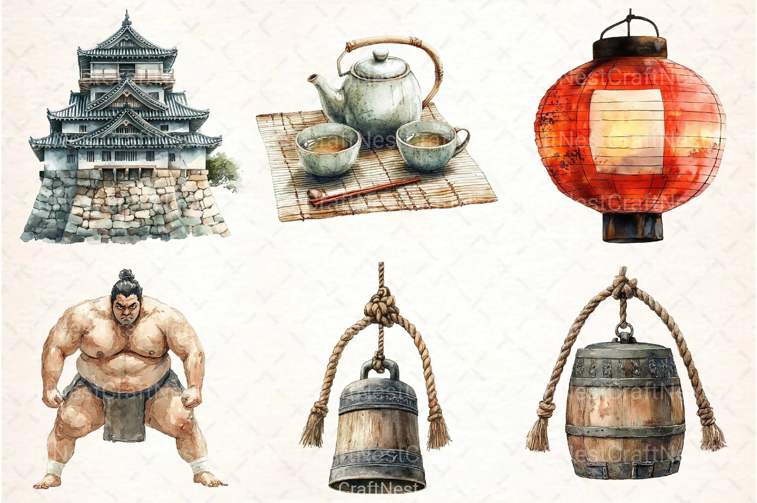 Japanese Culture Clipart Bundle - CraftNest - Digital Crafting and Art