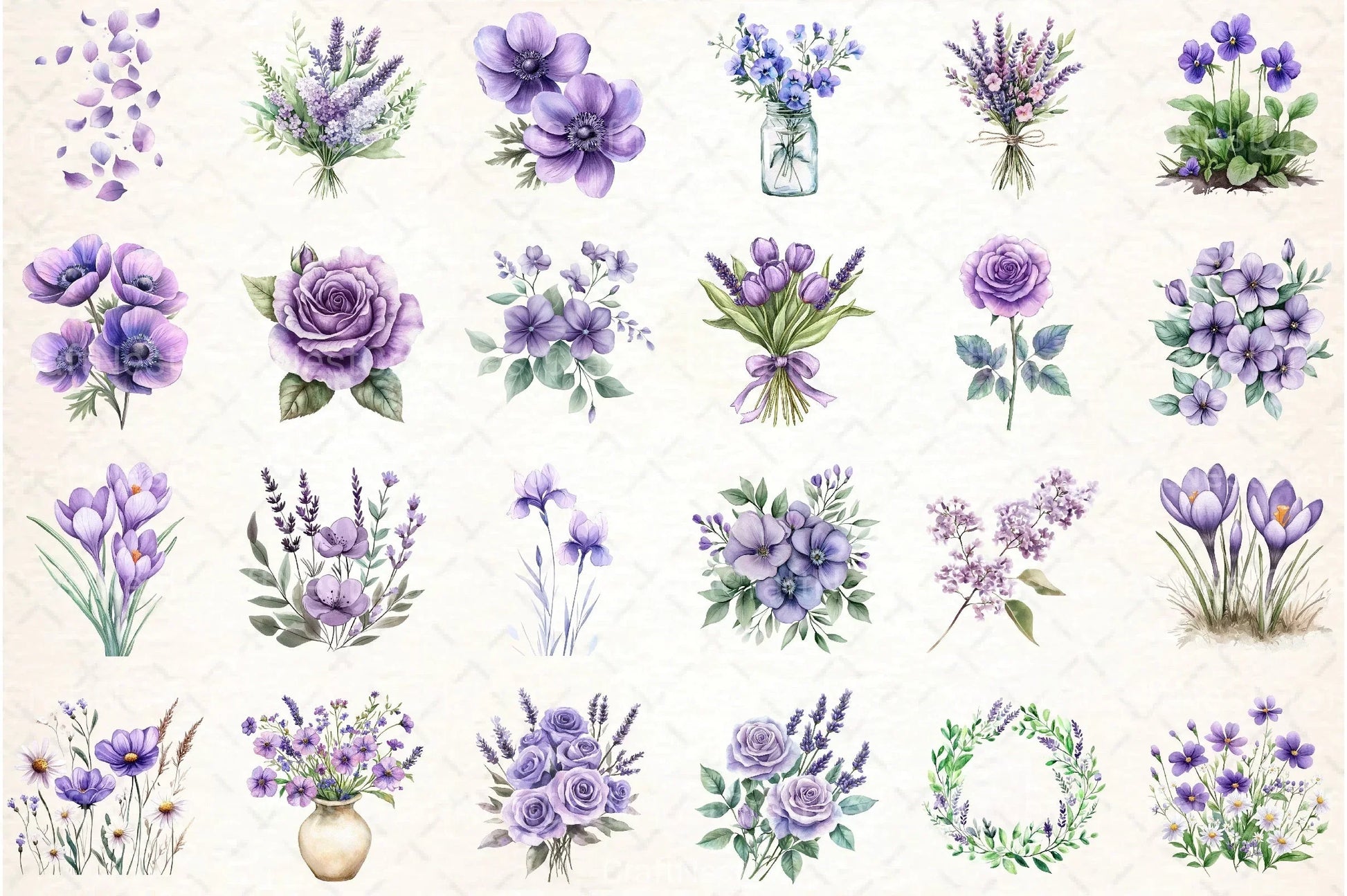Purple Spring Clipart Bundle 1 - CraftNest - Digital Crafting and Art