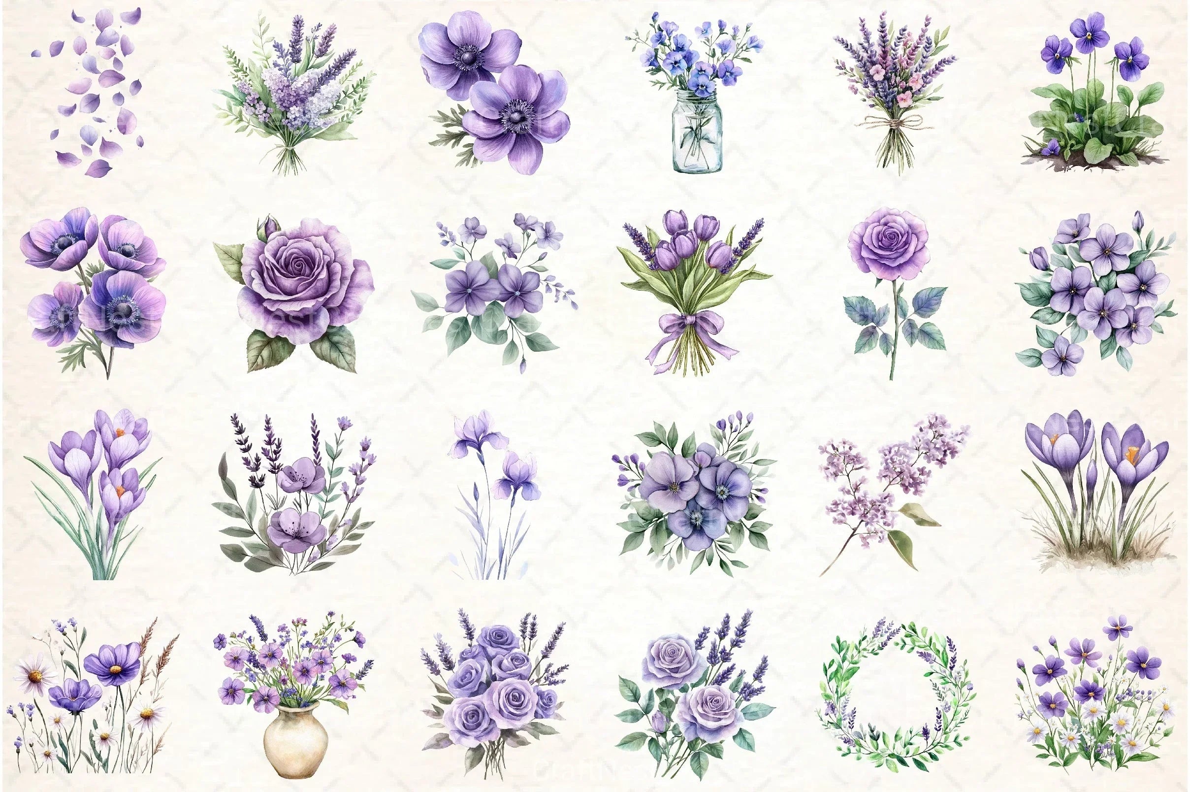 Purple Spring Clipart Bundle 1 - CraftNest - Digital Crafting and Art
