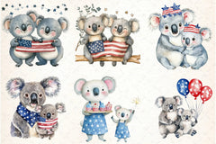 Mother Koala 4th of July Clipart Bundle - CraftNest - Digital Crafting and Art