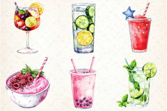 Summer Drink Clipart Bundle - CraftNest - Digital Crafting and Art