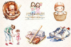 Baseball Family Clipart Bundle - CraftNest - Digital Crafting and Art
