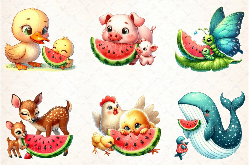 Watermelon Mother's Day Clipart Bundle - CraftNest - Digital Crafting and Art