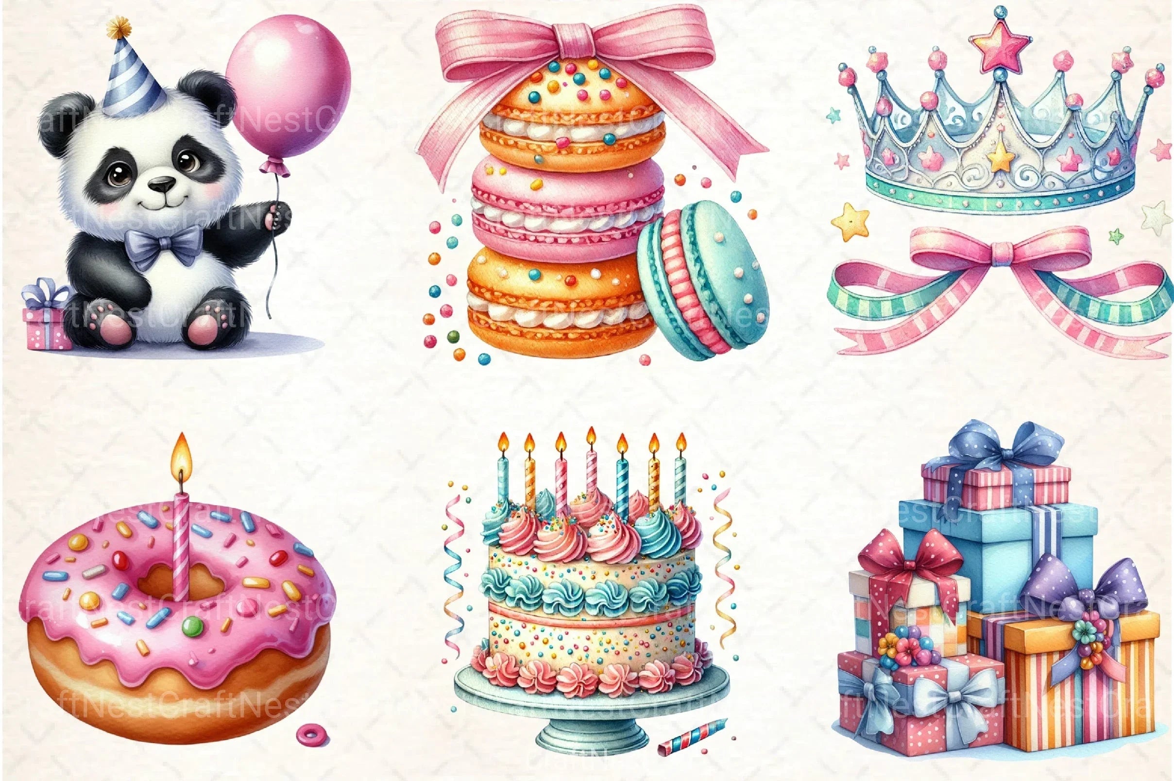 Kids Birthday Party Clipart Bundle - CraftNest - Digital Crafting and Art