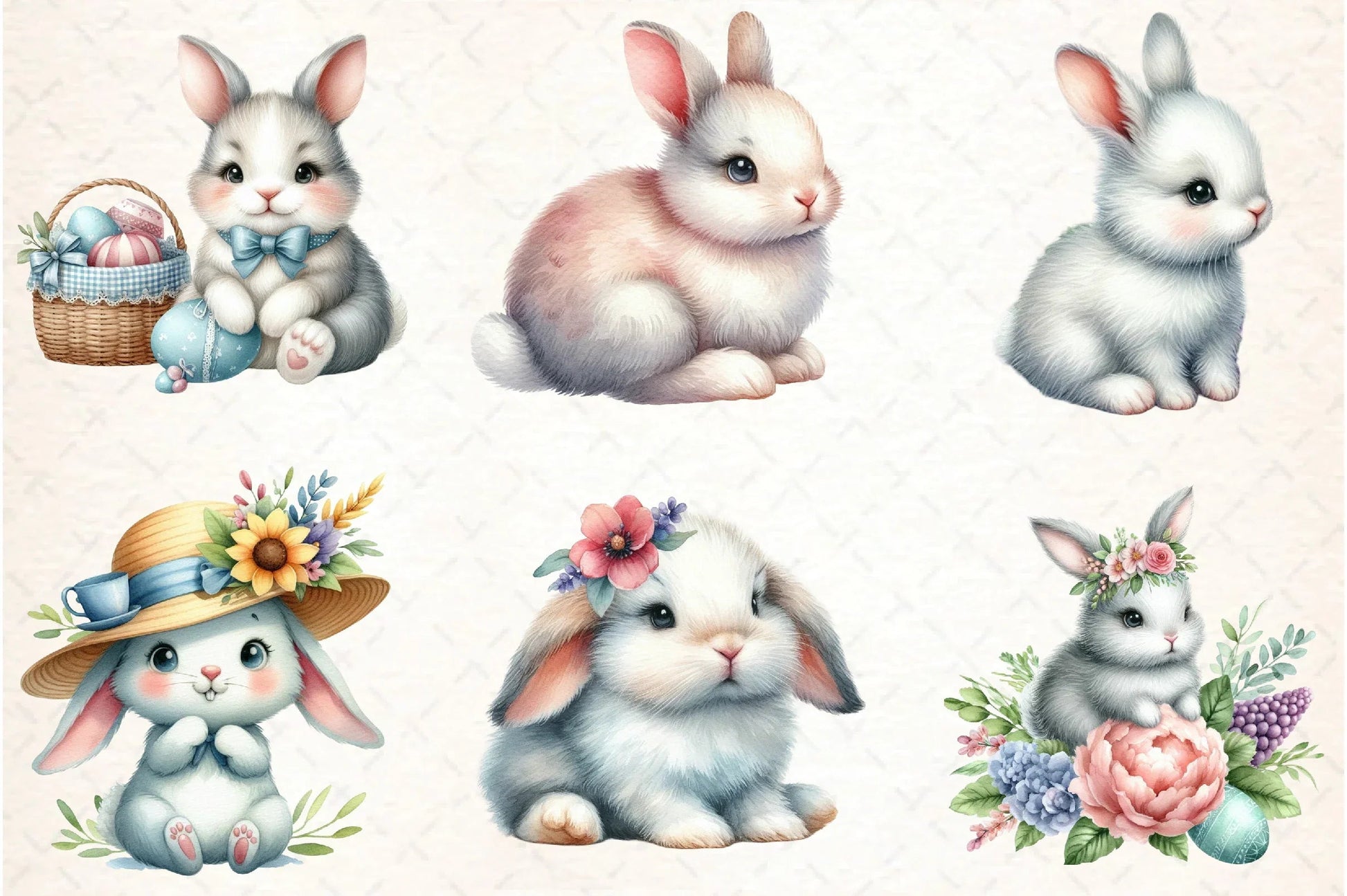 Cute Bunny Clipart Bundle Set - CraftNest - Digital Crafting and Art