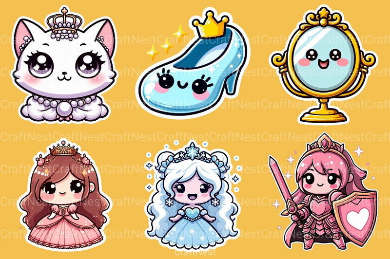 Princess Sticker Clipart Bundle - CraftNest - Digital Crafting and Art
