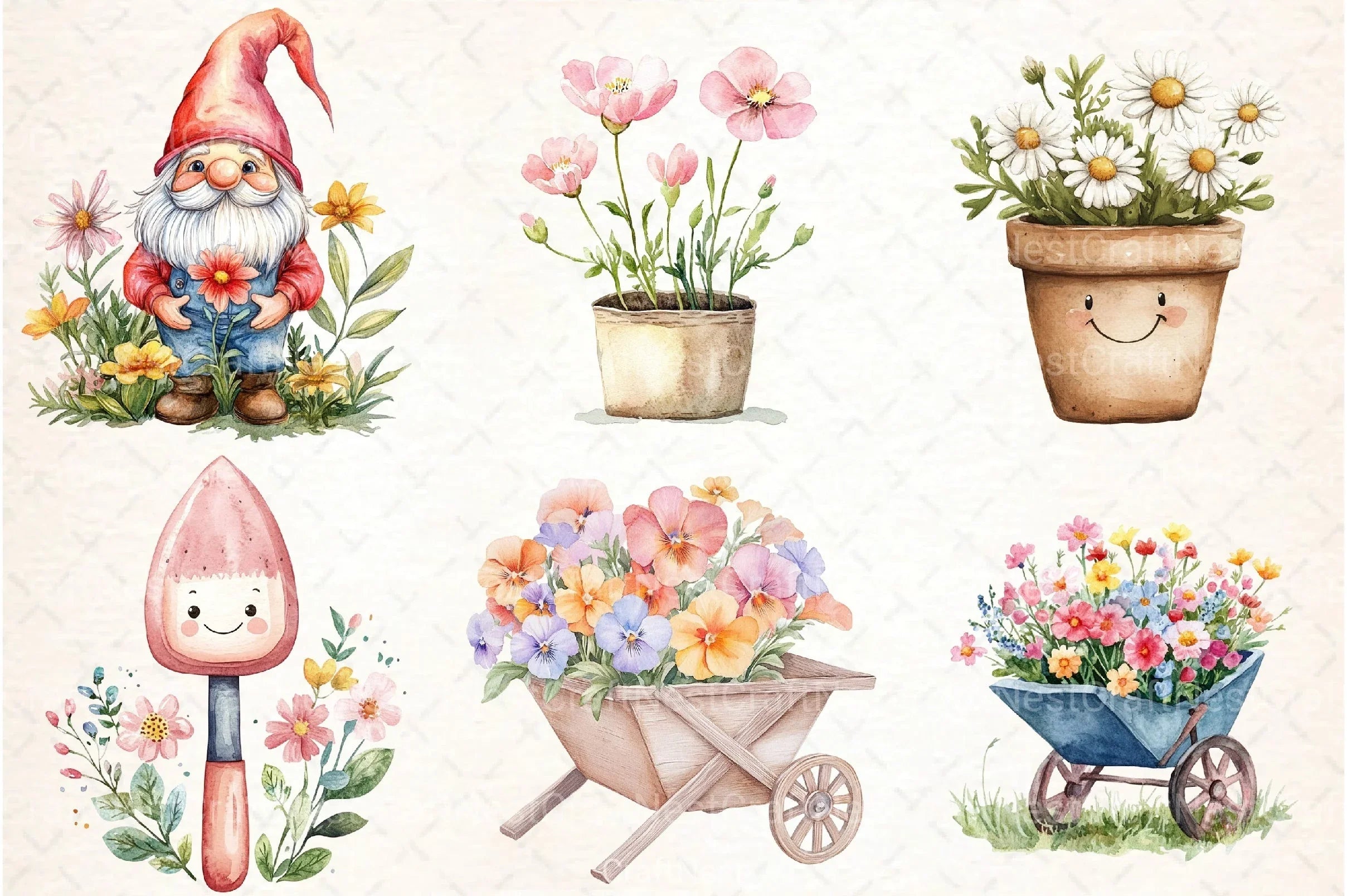 Cute Summer Gardening Clipart Bundle - CraftNest - Digital Crafting and Art