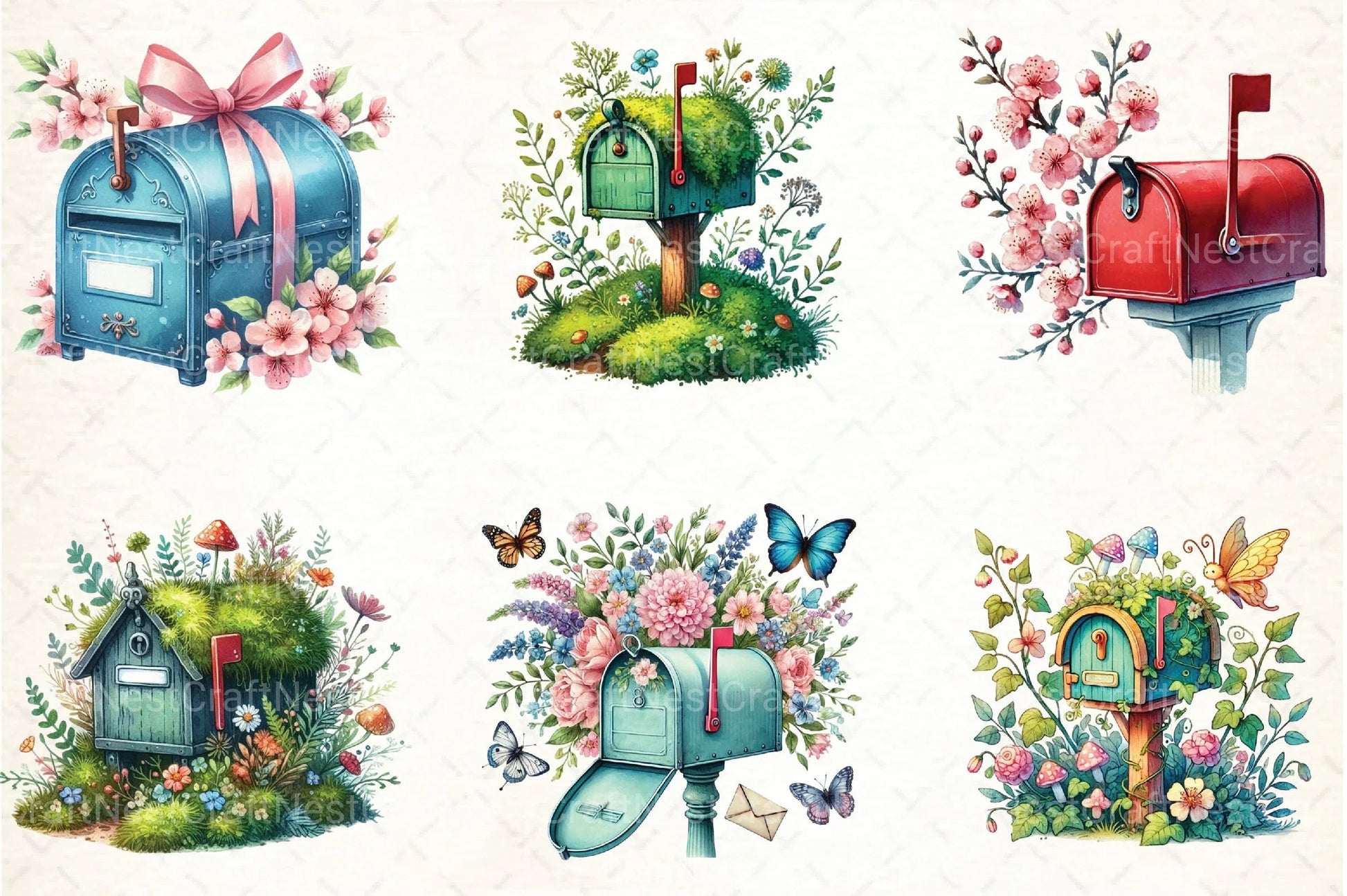 Spring Mailbox Clipart Bundle 1 - CraftNest - Digital Crafting and Art