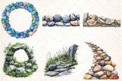 Rock Borders Clipart Bundle - CraftNest - Digital Crafting and Art