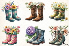 Spring Flower Boots Clipart Bundle - CraftNest - Digital Crafting and Art