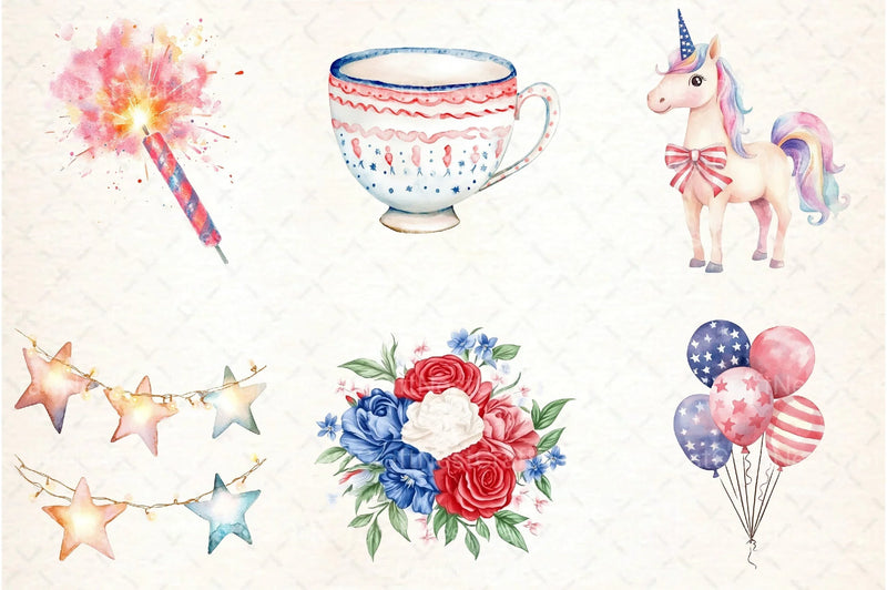 Pastel 4th of July Clipart Bundle - CraftNest - Digital Crafting and Art
