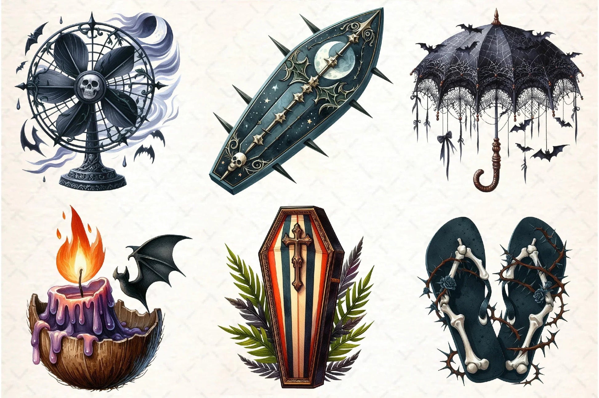 Gothic Summer Clipart Bundle - CraftNest - Digital Crafting and Art