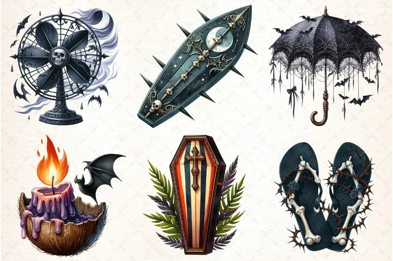 Gothic Summer Clipart Bundle - CraftNest - Digital Crafting and Art