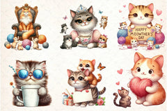Funny Cat Mother's Day Clipart Bundle - CraftNest - Digital Crafting and Art