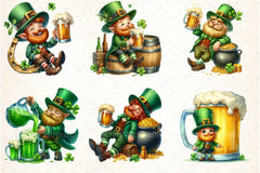 St. Patrick's Day Leprechaun Beer Clipart Bundle - CraftNest - Digital Crafting and Art