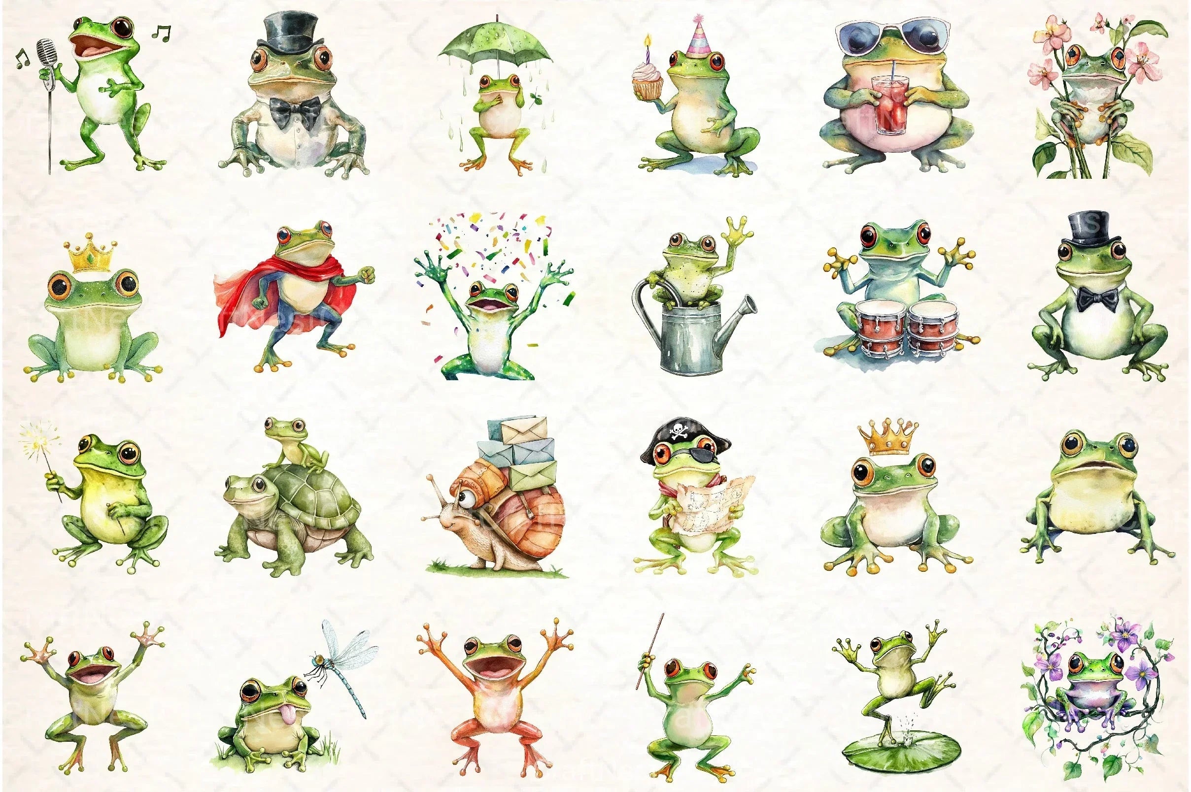 Quirky Funny Frog Clipart Bundle 99 - CraftNest - Digital Crafting and Art