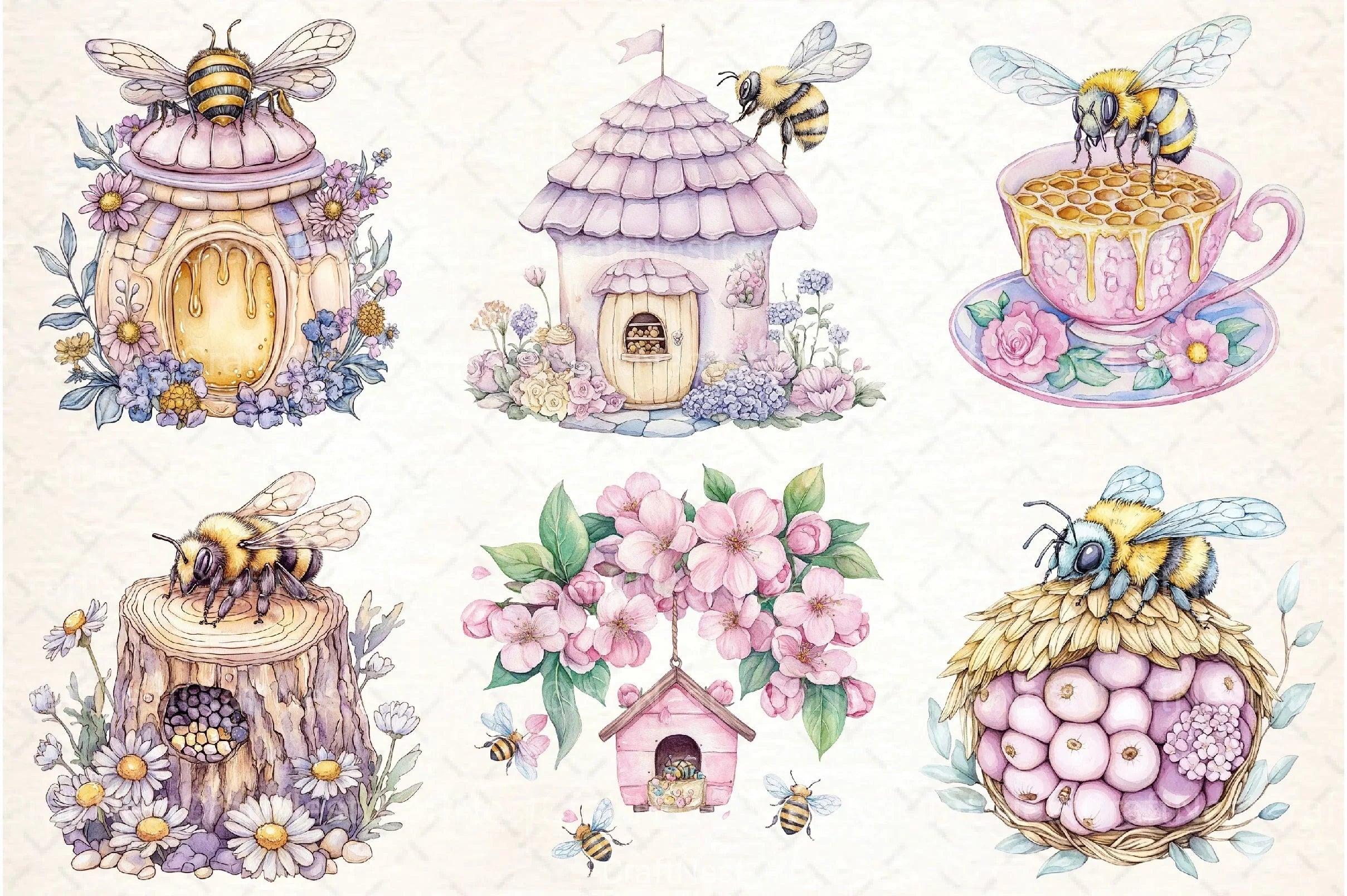 Bee Home Clipart Bundle 99 - CraftNest - Digital Crafting and Art