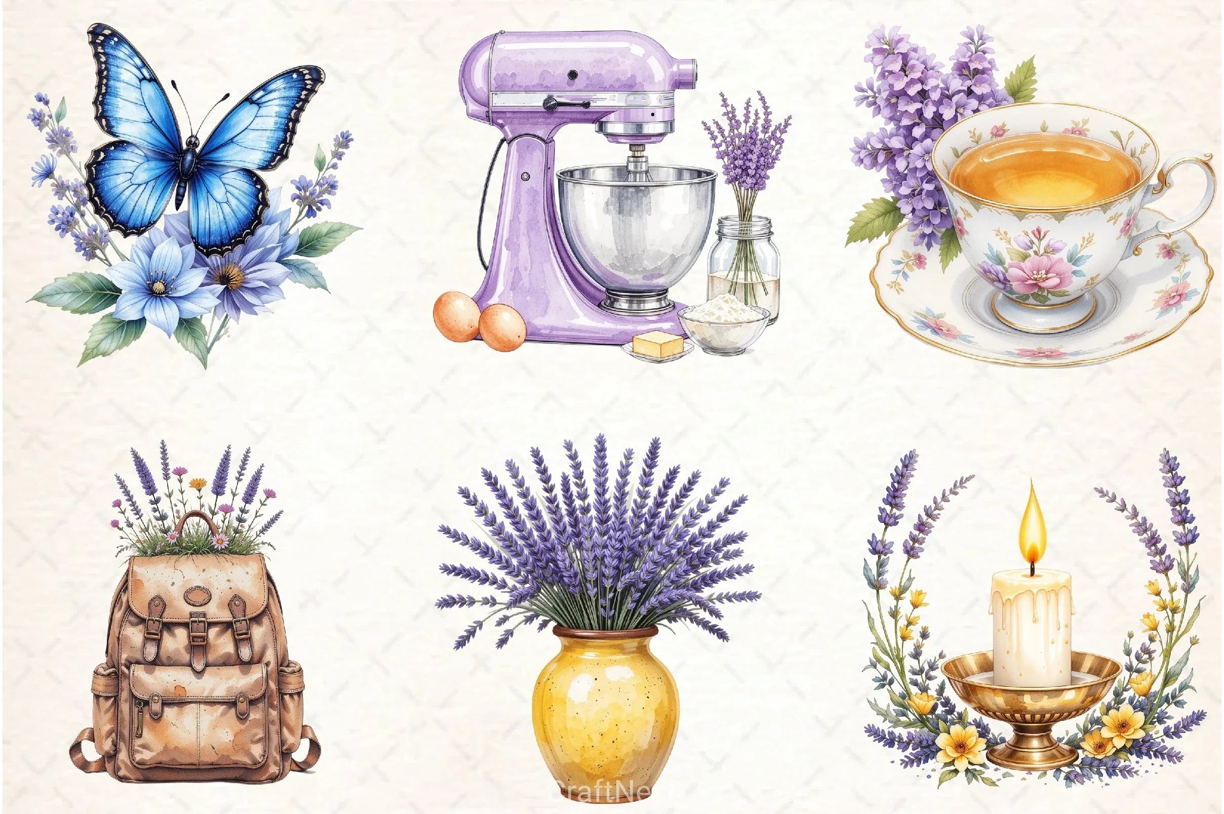 Countryside Lavender Clipart Bundle 1 - CraftNest - Digital Crafting and Art