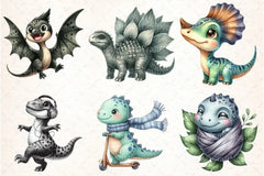 Dinosaur Black and White Clipart Bundle - CraftNest - Digital Crafting and Art