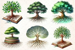 Green Tree with Roots Clipart Bundle - CraftNest - Digital Crafting and Art