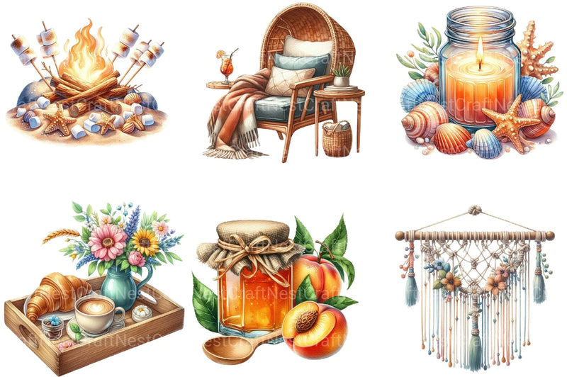 Cozy Summer Clipart Bundle 1 - CraftNest - Digital Crafting and Art
