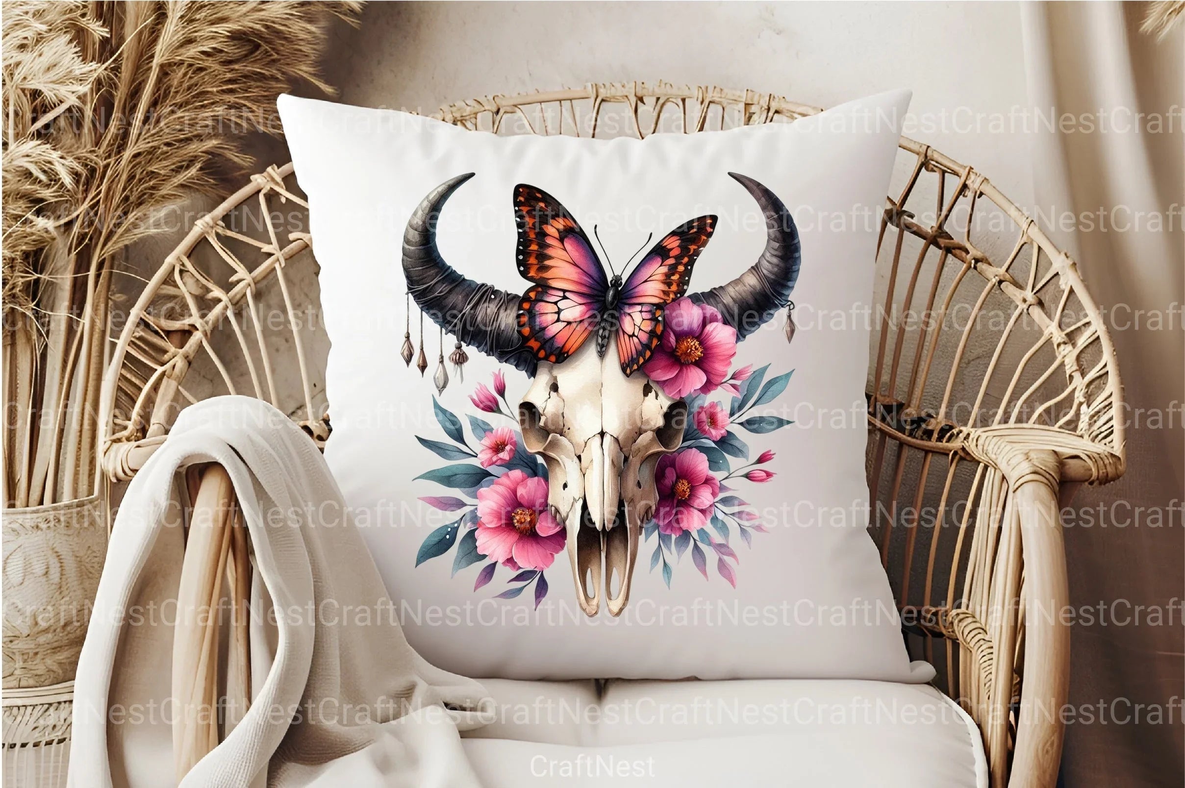 Bull Skull with Horns Clipart Bundle - CraftNest - Digital Crafting and Art