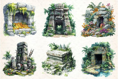 Jungle Tomb Clipart Bundle - CraftNest - Digital Crafting and Art