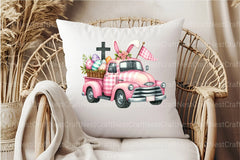 Pink Checkered Truck with Bunny Ears Clipart Bundle 90 - CraftNest - Digital Crafting and Art