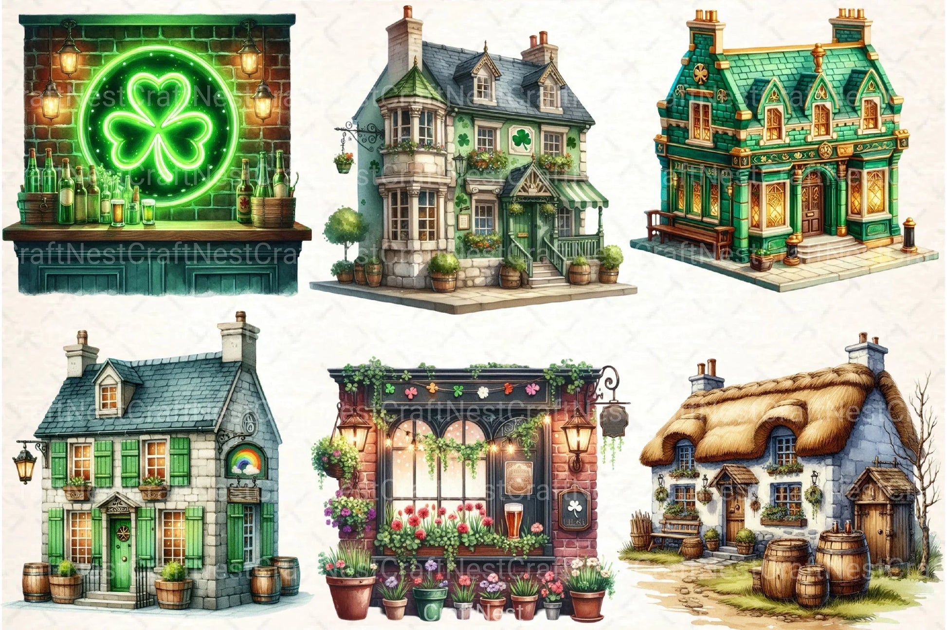 St. Patrick's Day Irish Pub Clipart Bundle - CraftNest - Digital Crafting and Art