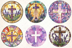 Lavender Blessing & Cross Stained Glass Clipart Bundle - CraftNest - Digital Crafting and Art