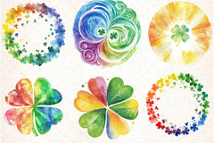 Rainbow Shamrock Circles Clipart Bundle 7 - CraftNest - Digital Crafting and Art
