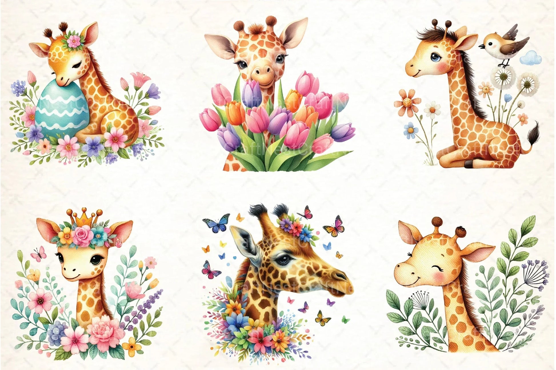 Giraffe Spring Clipart Bundle 1 - CraftNest - Digital Crafting and Art