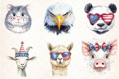 Animal 4th of July Clipart Bundle - CraftNest - Digital Crafting and Art