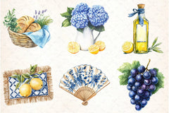 Blue Summer Mediterranean Clipart Bundle 2 - CraftNest - Digital Crafting and Art
