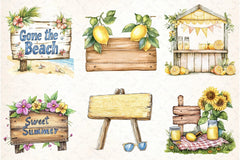 Summer Day Wooden Sign Clipart Bundle 1 - CraftNest - Digital Crafting and Art
