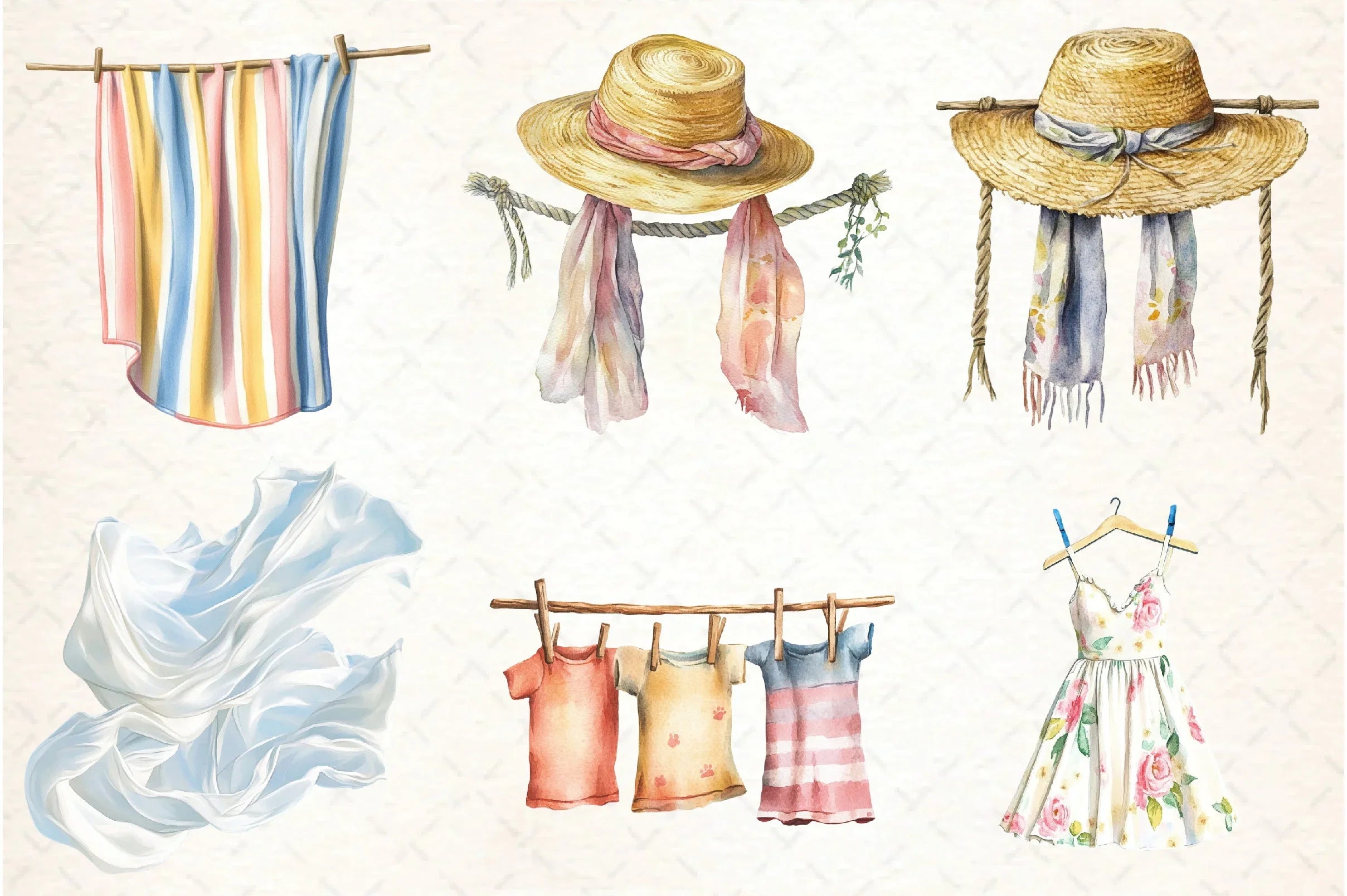 Summer Laundry Day Clipart Bundle - CraftNest - Digital Crafting and Art