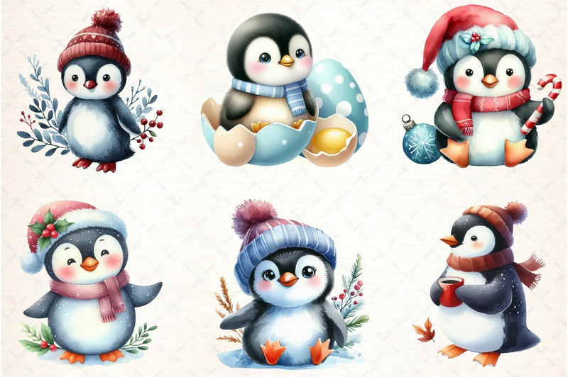 Cute Penguin Clipart Bundle - CraftNest - Digital Crafting and Art