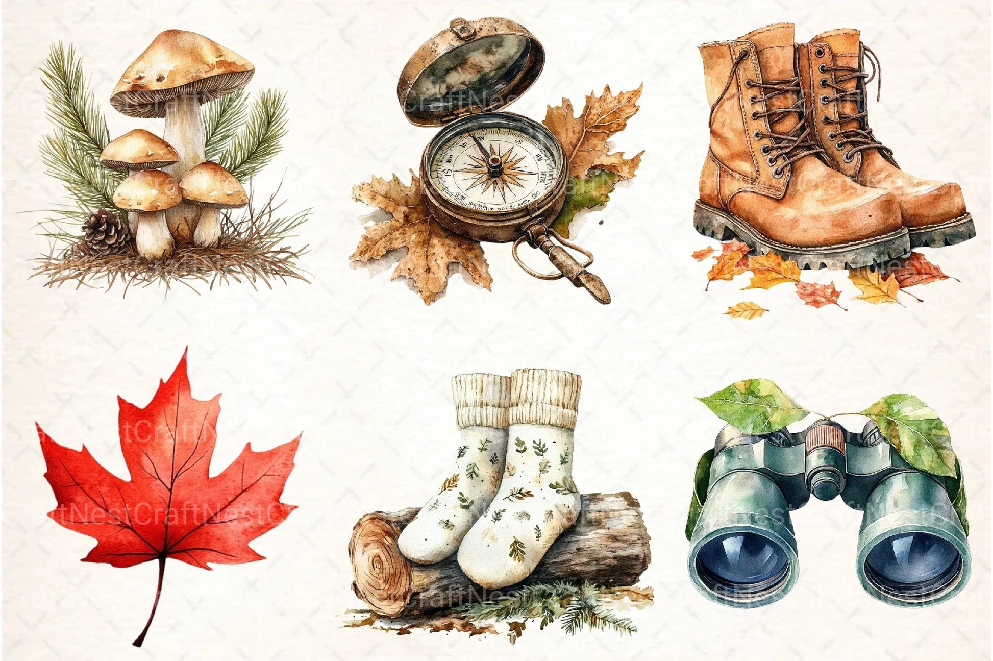 Autumn Nature Walk Clipart Bundle 1 - CraftNest - Digital Crafting and Art