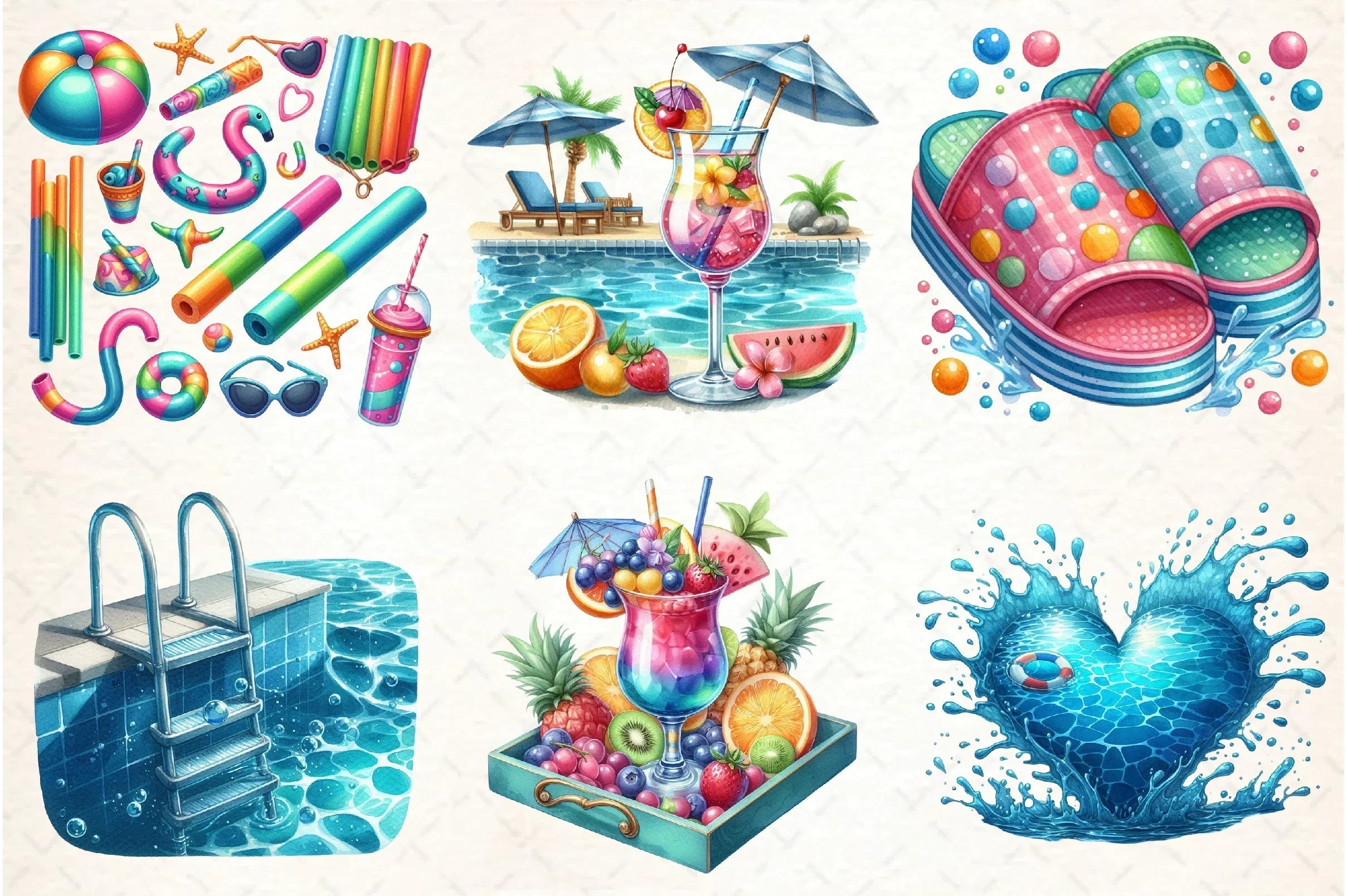 Summer Pool Party Clipart Bundle - CraftNest - Digital Crafting and Art